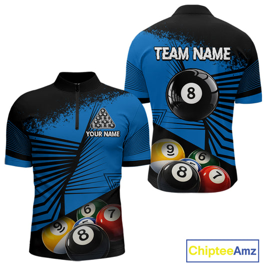 Custom 8 Ball Cue Billiards Polo & Quarter-Zip Jersey Men's Pool Billiard League Jersey NYN2313