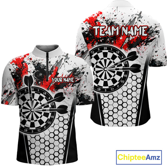 Dartboard Halftone Hexagon Grunge Darts Shirt For Men - Personalized Name For Players NYN0681