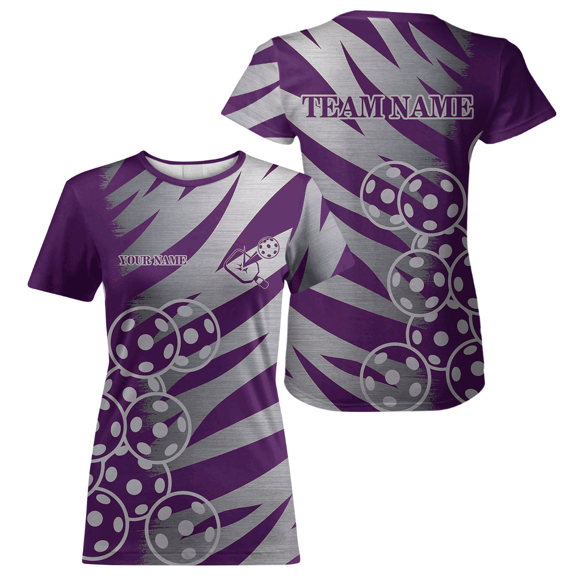 Custom Pickleball T-Shirt For Women Personalized Purple Outfit Pickleball Team Shirt NYN1199