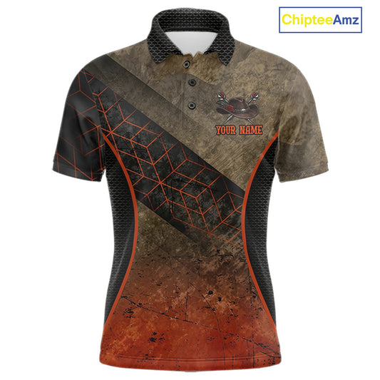 Funny Dartboard Cowboy Darts Polo & 1/4-Zip Shirts For Men Custom Grunge Brown Darts Team Jerseys NYN3079