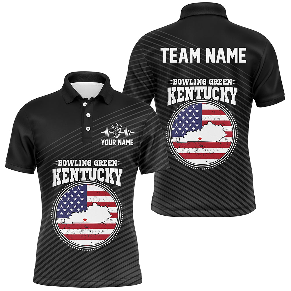 Custom Bowling Green Kentucky for Men, Polo Bowling Shirts, Team Shirt Bowling Pin And Ball QZT303