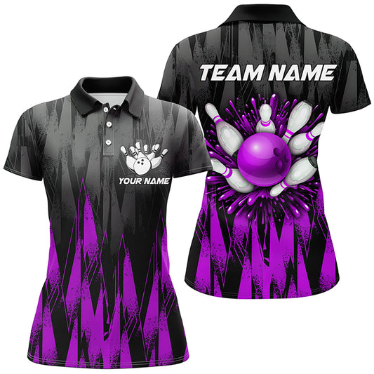 Unisex Bowling Team Jerseys Custom Purple Bowling Polo Shirt For Men & Women BDT458