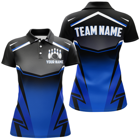 Custom Bowling Shirts Men & Women Blue Bowling Team Jersey Unisex Polo Bowling Uniform BDT530