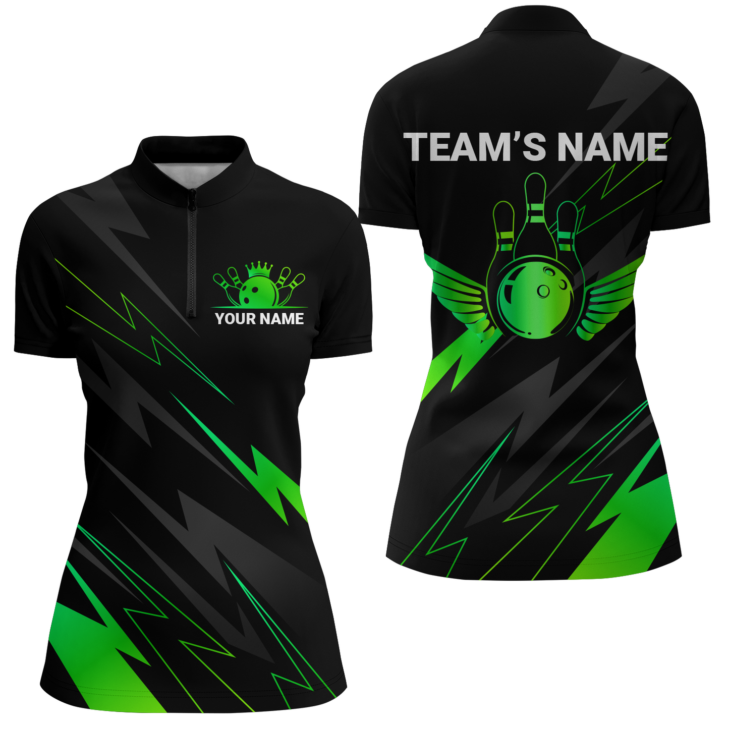 Custom Bowling Quarter-Zip Shirt Women Bowling Jersey Team League Bowling Shirts Couple BDT344