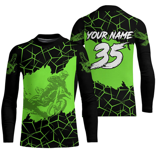 Motocross Jersey Custom Dirt Bike Green Motorcycle Shirt for Kid Men Women XM325