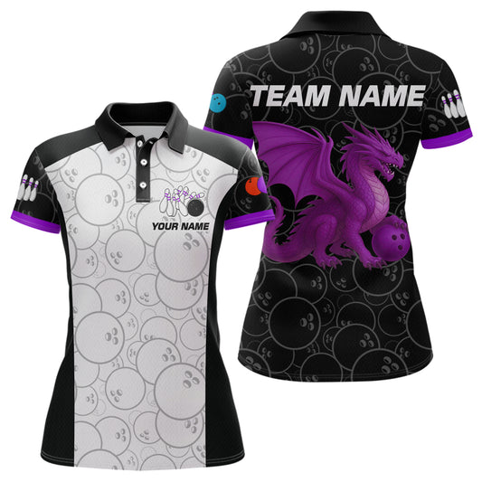 Custom Purple Dragon Bowling Shirts for Men Women Team Bowling Polo & Quarter Zip MBL86