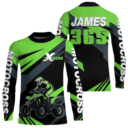 ATV Racing Jersey Green Custom ATV Riding Shirt for Kid Adult Quad Bike ATV Jersey MX116