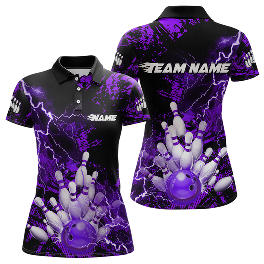 Purple Thunder Lightning Bowling Shirt Custom Colorful Bowling Jersey Men Women Team MBL67