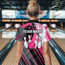 Load image into Gallery viewer, Custom Pink Bowling Shirts for Men Women Team Bowling Polo and Quarter Zip MBL104