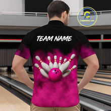 Load image into Gallery viewer, Pink Smoke Bowling Shirts for Men Women Team Personalized Bowling Polo and Quarter Zip MBL130