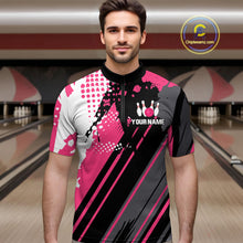 Load image into Gallery viewer, Custom Pink Bowling Shirts for Men Women Team Bowling Polo and Quarter Zip MBL104