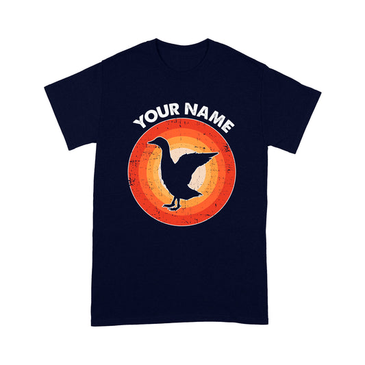 Goose Retro Vintage Sunset Custom Name Shirt, Goose Hunting Shirt, Personalized Gift for Goose Bird Lover Standard T-shirt FSD2347D08
