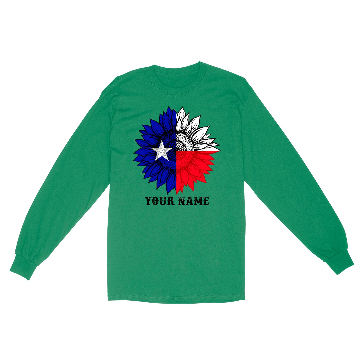 Texas flag sunflower customized name patriot Texas state flag D03 NQS2495 - Standard Long Sleeve