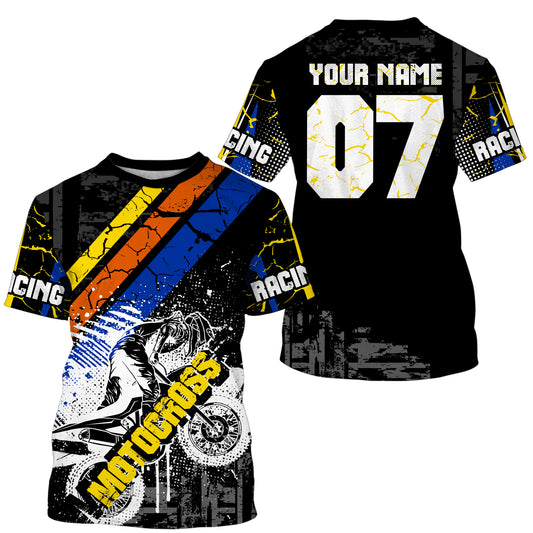 Black MX jersey custom kids men women Motocross racing UPF30+ dirt bike off-road shirt motorcycle PDT129