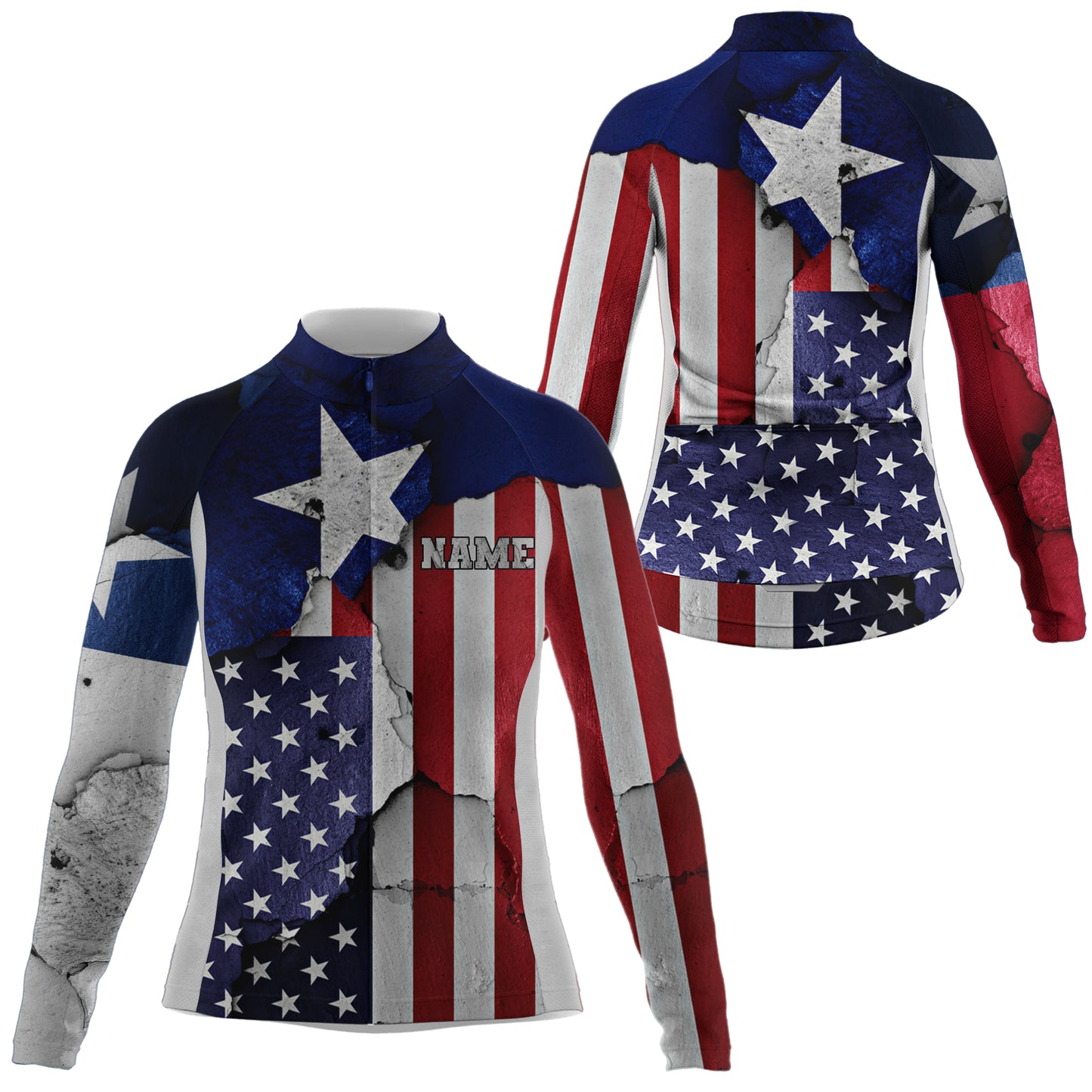 Men women Texas cycling jersey USA Bike shirt with 3 pockets UPF50+ full zip MTB BMX bicycle gear| SLC172