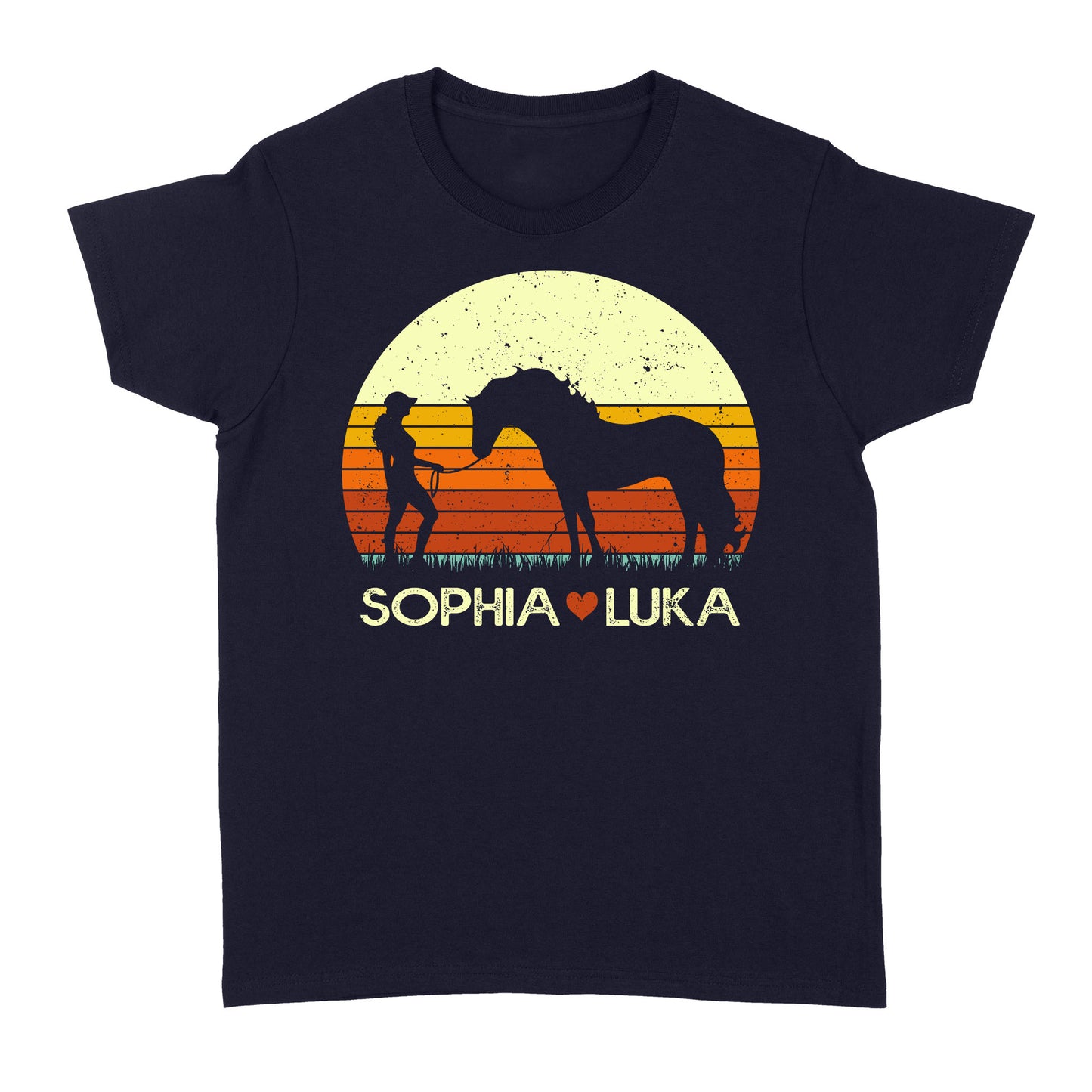 Customized name and horse name Horse Girl Shirt, Horse Lover Gift, Love Horses Shirt, gift for women D06 NQS2767 - Standard Women's T-shirt