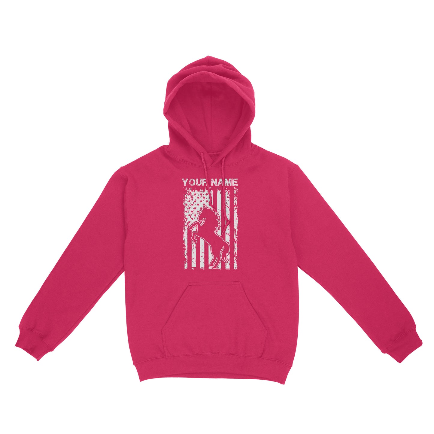 Personalized Horse American Flag, USA, Patriotic Cowgirl Equestrian shirts D02 NQS2773 - Standard Hoodie