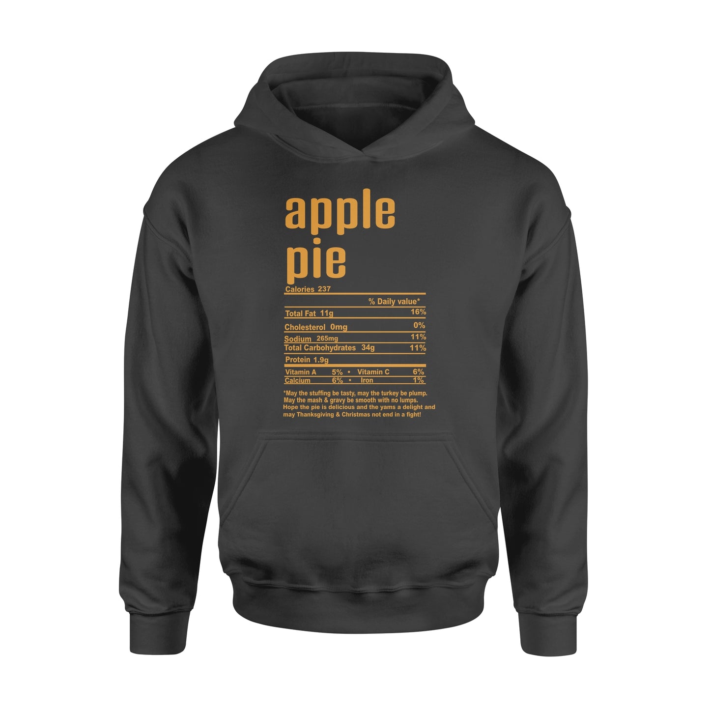 Apple pie nutritional facts happy thanksgiving funny shirts - Standard Hoodie