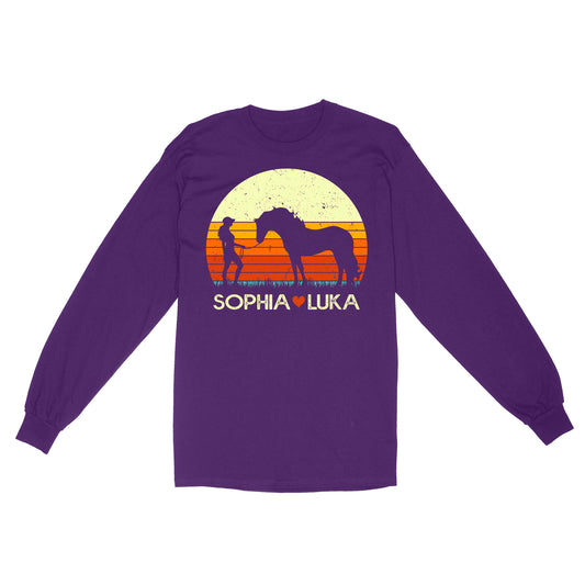 Customized name and horse name Horse Girl Shirt, Horse Lover Gift, Love Horses Shirt, gift for women D06 NQS2767 - Standard Long Sleeve