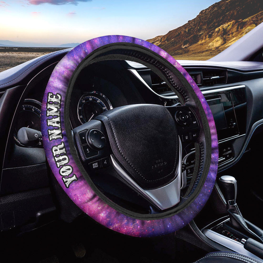 Pink Purple outer space universe galaxy Steering Wheel Cover, personalized astrology print Car Accessories - IPHW1021