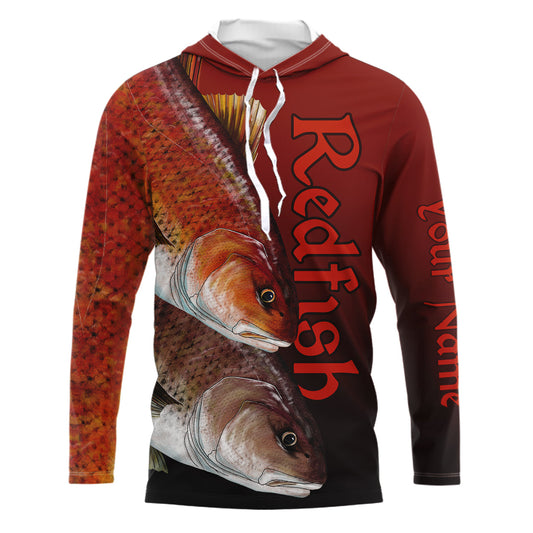 Redfish Puppy Drum Custom Long Sleeve Performance Fishing Shirts, Redfish Fishing Jerseys IPHW5605