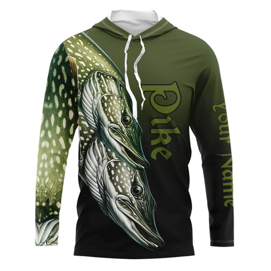 Pike Fishing Custom Long Sleeve Performance Fishing Shirts, Pike Fishing Jerseys IPHW5606