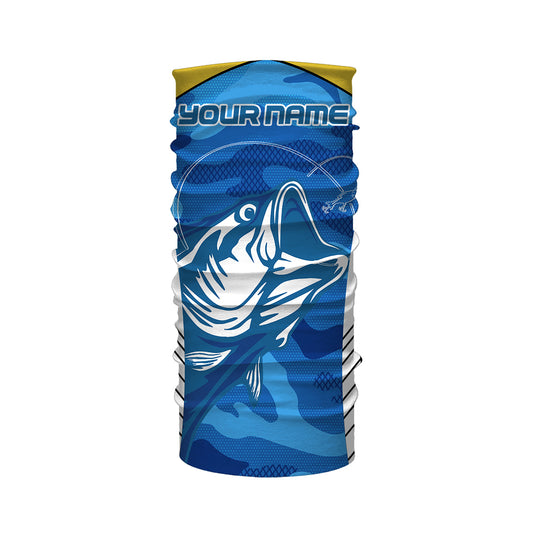 Bass Fishing tattoo blue UV protection customize name long sleeves fishing shirts NQS2328