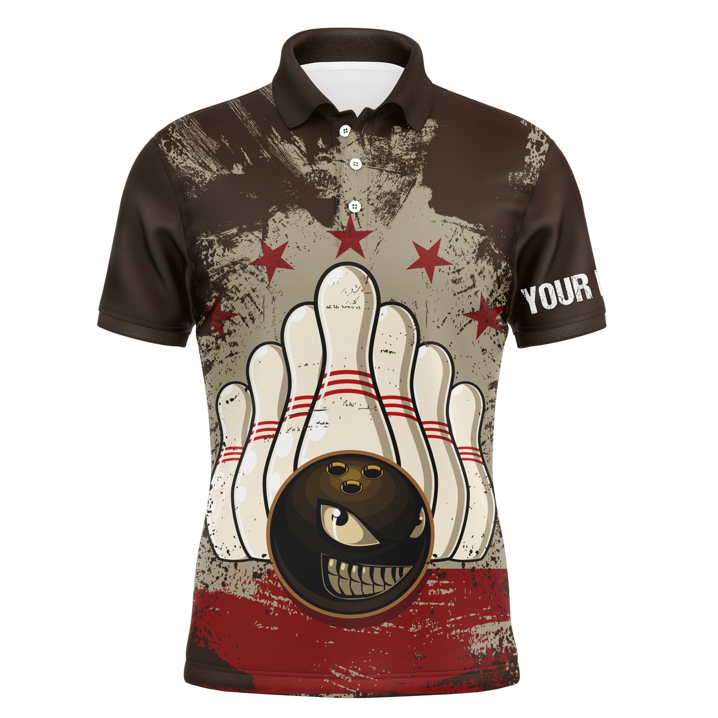 Custom bowling shirt for men – personalized team jersey front view