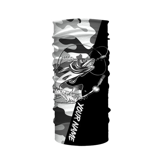 Ice fishing walleye winter camo custom name sun protection long sleeve fishing shirts, walleye jerseys NQS3838