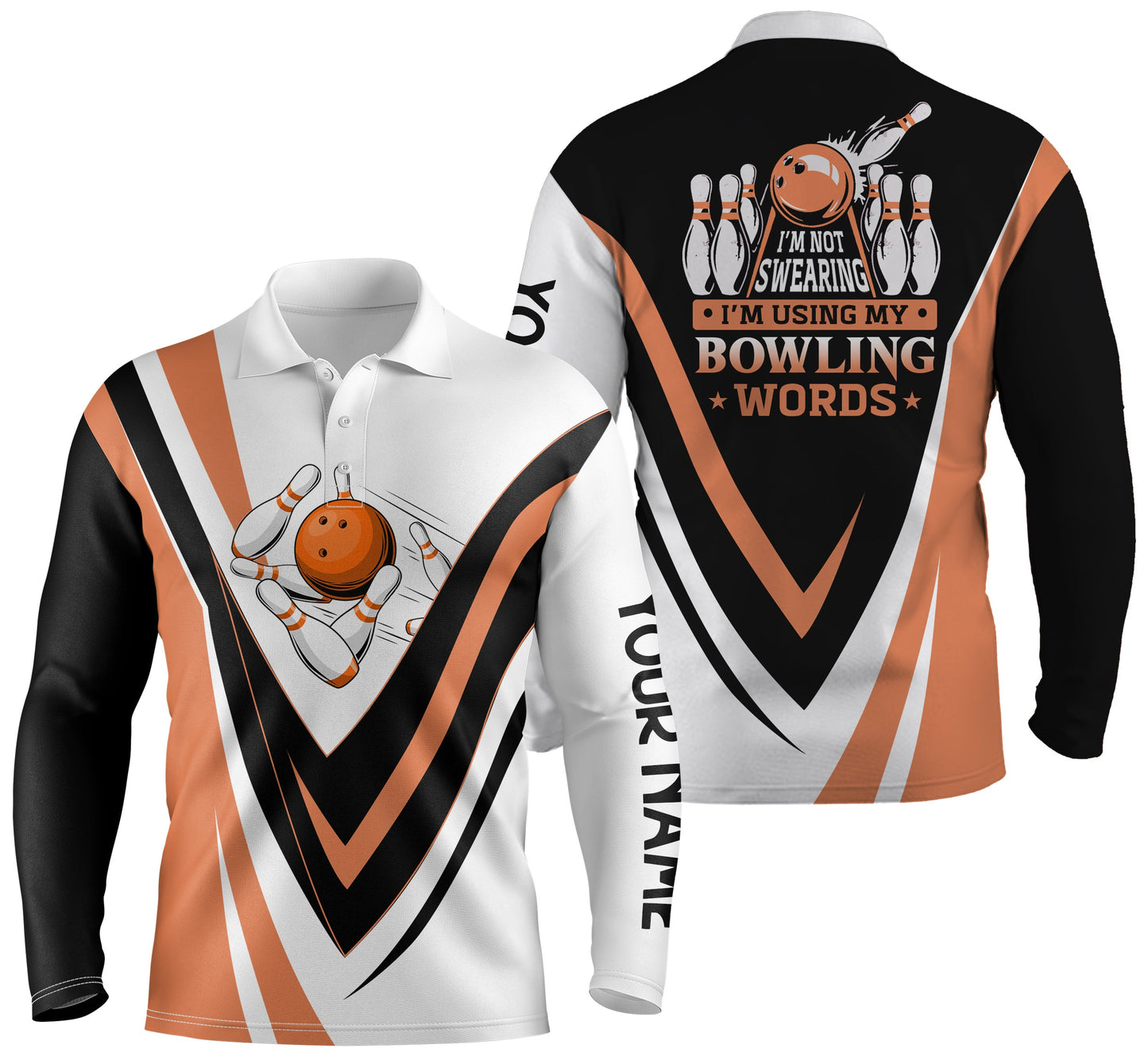 personalized bowling shirt for bowling – custom name design side view