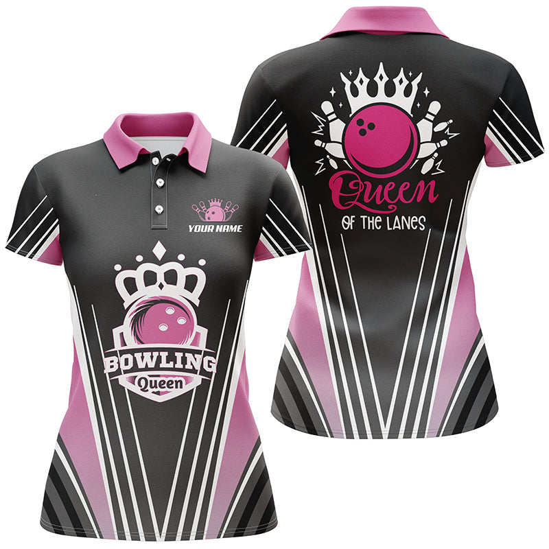 Custom bowling shirt for women – personalized team jersey front view