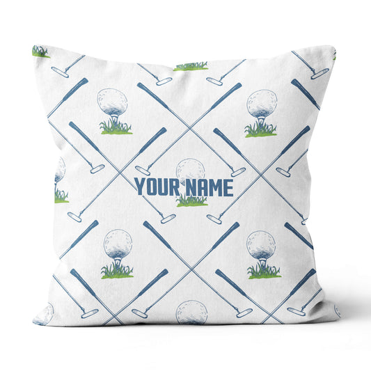Golf Putter And Ball Custom Golf Throw Pillow Personalized Golfing Gifts LDT1094