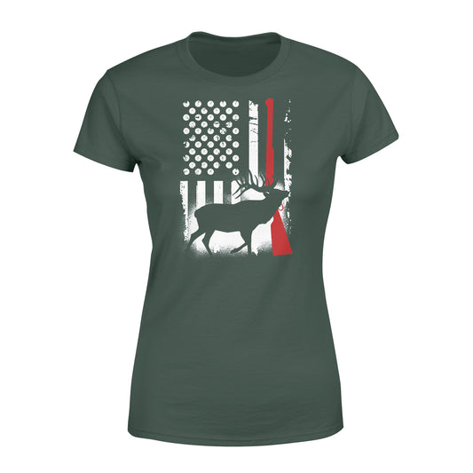 Elk hunting US gun flag