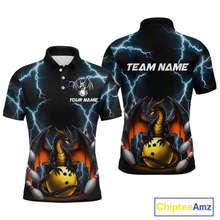 Load image into Gallery viewer, Dragon Thunder Bowling Custom Men Bowling Shirt Polo &amp; Quarter-Zip Bowling Team Jerseys HNT55