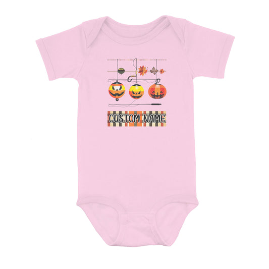 Cute Fishing Bobbers Custom Halloween Infant Fishing Shirts, Fall Fishing Newborn Baby Onesie IPHW7147