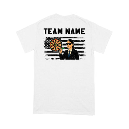 US Flag Dartboard Grunge Custom Name Shirts Dart Shirts For Women, Darts For Gift NYN0175