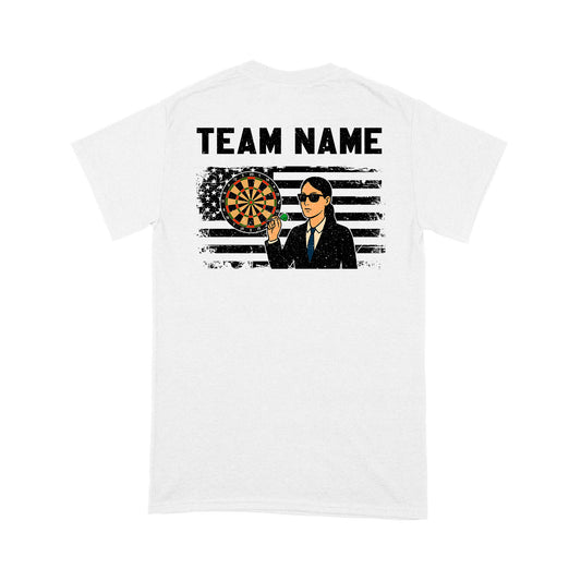 US Flag Dartboard Grunge Custom Name Shirts Dart Shirts For Women, Darts For Gift NYN0175