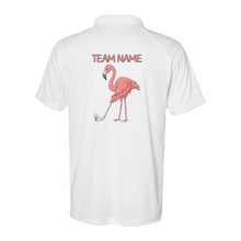 Load image into Gallery viewer, Funny Pink Flamingo Performance Golf Polo Shirts Custom Team Name Flamingo Golf Jerseys D02 NQS9873
