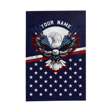 Load image into Gallery viewer, Red, white, and blue American flag Eagle patriotic Custom name Golf Garden Flag, unique golf gifts NQS9907