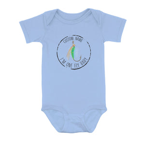 Funny Fishing Infant Bodysuit Custom Infant Fishing Shirts, I'm one fly baby Fishing Baby Onesie NQS8281