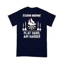 Load image into Gallery viewer, Play Hard Aim Harder Wolf Dart T-Shirt, Custom Darts Team Shirt, Darts For Gift NYN0119