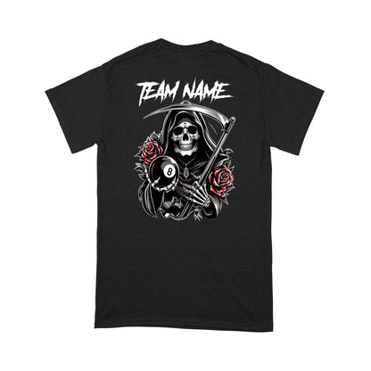 Personalized Multicolor Grim Reaper Billiard Shirts, Funny 8 Ball T-Shirts For Pool Team Player TDM3916
