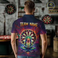 Load image into Gallery viewer, Custom Zen Frog Dart Shirts for Men Menditation Style Dart Jersey Polo &amp; 1/4Zip Dartboard Shirt DHT20
