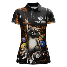 Load image into Gallery viewer, Custom Orange Funny Raccoon Billiard Shirt for Women 8 Ball Pool Billiard Jersey Polo &amp; 1/4-Zip BHT5