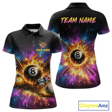 Load image into Gallery viewer, Custom Galaxy Billiard Shirt 8 Ball Billiard Jersey for Women Polo &amp; Quarter-Zip BHT10