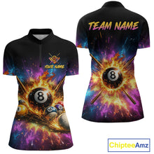 Load image into Gallery viewer, Custom Galaxy Billiard Shirt 8 Ball Billiard Jersey for Women Polo &amp; Quarter-Zip BHT10