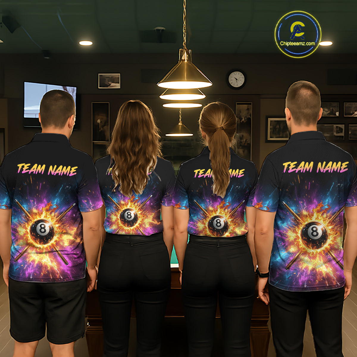 Custom Galaxy Billiard Shirt 8 Ball Billiard Jersey for Women Polo & Quarter-Zip BHT10
