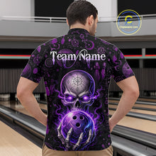 Load image into Gallery viewer, Custom Mystic Skull Bowling Shirt for Men Bowling League Jersey Polo &amp; Quarter-Zip Outfit QZT1020