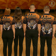 Load image into Gallery viewer, Orange Diomond Leopard Bowling Shirt for Men Custom Bowling Jersey Polo &amp; Quarter-Zip QZT1028
