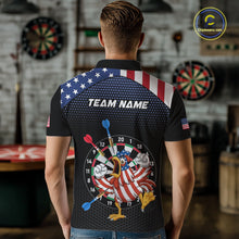 Load image into Gallery viewer, Custom Funny Chicken Dart Shirt American Dart Jerseys for Men Polo &amp; 1/4 Zip Dartboard Shirt DHT6